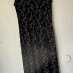 Dress Barn Dress Vintage Y2k 6 Black Floral Sleeveless Maxi Tank Whimsigoth Photo 0