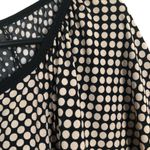 AGENDA Womens Top Size XL Loose Style 3/4 Sleeves Silky Polyester Black Beige Photo 3