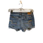 American Eagle  Blue Shortie Super Stretch Denim Jean Shorts Women Sz 0 Photo 1