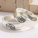 2 piece matching butterfly rings Silver Photo 1