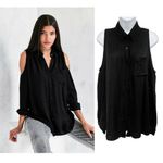Urban Outfitters Silence + Noise Cold Shoulder Long Sleeve Button Down Shirt Photo 1