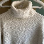 The Comfy White fuzzy turtleneck sweater Photo 1
