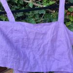 Glassons Linen Blend Violet Purple Crop Top With Double Tie Back Photo 2