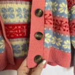 Cotton On Cotton-On pink blue white nordic style cardigan buttons snowflake warm small Photo 4