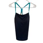 L.L.Bean women's size 6 Reg dark gray aqua blue racerback tankini swimsuit top Photo 5