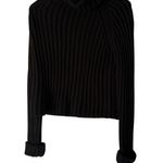 J.Crew Vintage Black Ribbed Turtleneck Cotton Sweater XS Cropped Fisherman Cabin Photo 0