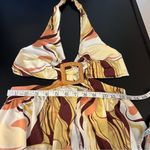 L.I.F.E. Psychadelic print cut out open front backless maxi beach dress, size M Yellow Size M Photo 6