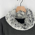 Capote Charcoal Gray Stretch Knit Faux Fur Accents Dolman Cape Poncho Cozy L Size L Photo 1