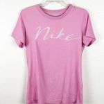 Nike Pink Spellout Graphic Dri Fit Short Sleeves Tee, Size Small Photo 0