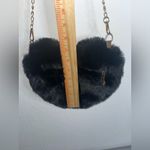 Fuzzy Black Heart Shaped Faux Fur Crossbody Chain Bag Fashion Purse NWOT 9” Wide Photo 12
