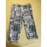 Chico's 100% Linen Pants Size XL Crop Pullon Multi Print Photo 2