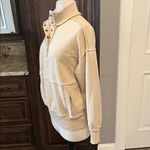 Comfy Tan Pullover Snap up Turtleneck Sweatshirt New Size XS Photo 2