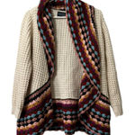 Handmade Crochet Cardigan Women Open Front Size S/M Chunky Acrylic Cottagecore Bohemian Photo 0