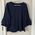 Ann Taylor  blue knit with arm details in size Medium Photo 0