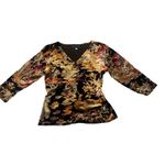 American Vintage 90s Y2K Velvet Dragon Bird Motif Top Medium #15 Photo 3