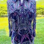 INC 2 Piece Paisley Top Blue Size L Photo 0