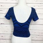 PINK - Victoria's Secret Victoria’s Secret PINK Blue & Black Tribal Aztec Festival Crop Top Size XS Photo 6