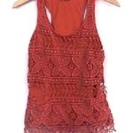 Urban Outfitters  TIKIRANI Crocheted Camisole Crochet Tank Top Lace Coral Red S Photo 0