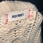 Old Navy  Cream Chunky Cable Knit Short Sleeve Plunging V-Neck Tunic Sweater Med Photo 7