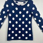 Old Navy  blue and white polka dot long sleeve crewneck sweater size small Photo 1