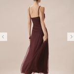 RIHOAS The Wine Red V Neck Mesh Wrap Maxi Dress 04 Size M Photo 1
