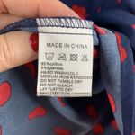 And The Why Size M Blouse Navy Red Hearts Long Double Bell Sleeve Top Valentine Photo 5