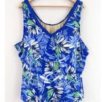 NEW Swimsuits for All 2Pc Set size 30 Blue Floral Modest Swimsuit for Women Photo 0