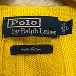Ralph Lauren  Yellow Cable-Knit Cotton Pullover Sweater – Large – 1990s Vintage Photo 2