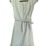 A New Day Striped Short Sleeve Blue White Dress Small Cotton Belted Womens NWT Photo 0