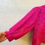 Valentine fuchsia pink backless lace crop top with wraparound sash, size L Size L Photo 3