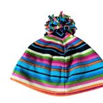 None Rainbow striped fleece hat with pom pom Photo 0