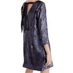 J.Crew  Navy Blue Long Sleeve Sequin Tie Back Mini Dress size 2 NEW Tags Party Photo 1