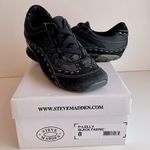 Steve Madden P Lelly slip on fashion sneaker black suede and nylon Size 8 Photo 0