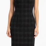 Mossimo Denim Mossimo Black Plaid Sheath Dress Cap Sleeve Zipper Back Business Casual Size 6 Photo 0