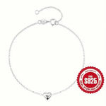 925 Silver Thin Chain Heart Bracelet New in Packaging 18K Gold Plated Photo 1