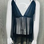 malene birger sheer tank top beaded silk strappy tie tank top 34 shirt lingerie Black Size M Photo 6
