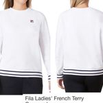 FILA 🆕 Ladies French Terry Crewneck Sweatshirt White L🆕 Photo 1