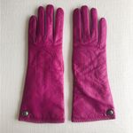 Coach  Vintage Magenta Leather Cashmere Lined Gloves, Sz 7, Y2K Photo 1