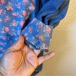 Banana Republic VTG  Floral Denim Button-Up Shirt SZ:M Photo 2