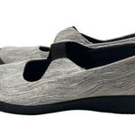 ARCOPEDICO LEINA GRAY NEUTRAL STRIPE FABRIC FLATS MARY JANES WOMENS EU 41 US 10 Silver Photo 7
