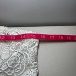 MM Couture  Miss Me White Strapless Lace Mini Dress‎ Medium Wedding Cocktail Photo 9