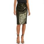 Reiss  Womens Ruched Shimmer Skirt Size 2 Holiday Cocktail Party Evening Event Photo 1