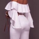 New, Liang Xuans Luxury Designer White 2 Piece Jumpsuit. Size 4 Photo 3