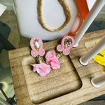 Handmade Dangle Drop Earrings with Chrystals Soutache handcrafted UniqueJewelry Photo 4