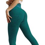 Green Checked Butt Lifting ~ Tummy Control Yoga Leggings Pants ~ XL Photo 1