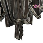 Lovestitch  Velvet embroidered kimono faux wrap top Large Photo 7