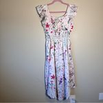 Hayden  White Pink Floral Midi Dress Womens M Ruffled Coquette Cottage Core Photo 7