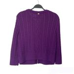 St. John Zip Front Cable Knit Purple Wool Blend Cardigan Size Small Photo 5