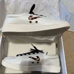 Tretorn White  Sneakers with Leopard Print Detail size 7.5 nwt Photo 0