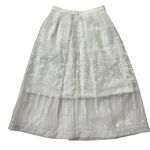 Karen Miller White Embroidered Organza Hi Rise Midi Skirt Women Size 4 | 60-16 Photo 1